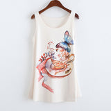 Summer fashion style New totoro print Sleeveless Tshirt women Loose plus-size women's t shirt One size tees camisetas tops