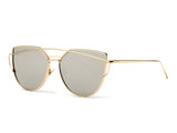 Sunglasses Women 2016 Newest Metal Nose Pad Cat Eye Sun Glasses Brand Designer Green Plating UV400