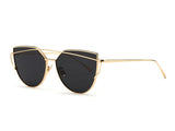 Sunglasses Women 2016 Newest Metal Nose Pad Cat Eye Sun Glasses Brand Designer Green Plating UV400