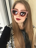 Sunglasses women with box Classic Cat Eye Style Brand Designer Fashion Shades black plastic Sun Glasses oculos de sol