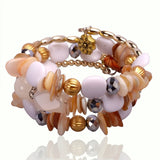 Fashion Imitation Gemstone Jewelry Charm Bracelet Handcraft Multilayer Natural Stone Resin bracelet bangles For Women