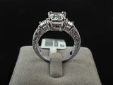 The white gold Plated Rectangle Emerald Cut CZ Zircon Engagement Rings