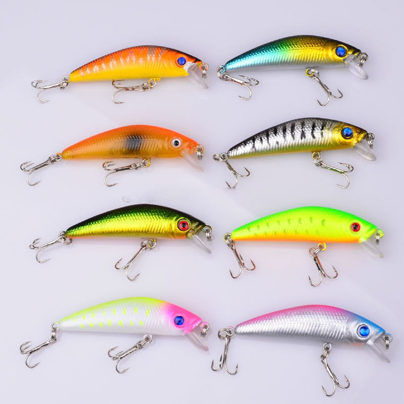 Top 8pc/lot Minnow Fishing Lures 2.7"-6.86cm/0.281oz-7.96g fishing tackle 8color fishing bait 6# hook