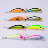 Top 8pc/lot Minnow Fishing Lures 2.7"-6.86cm/0.281oz-7.96g fishing tackle 8color fishing bait 6# hook