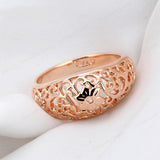 Top Quality Flower Hollowing craft 18K Rose Plated Ring Fashion Jewelry Full Sizes