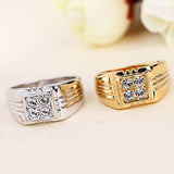 Top Quality ITALINA Brand Jewelry 18K Real Gold Plated Men Ring With AAA+ CZ Diamond Party Gift