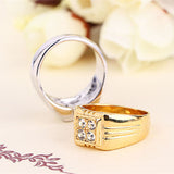 Top Quality ITALINA Brand Jewelry 18K Real Gold Plated Men Ring With AAA+ CZ Diamond Party Gift