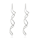 Top Quality Simple Spiral Ear Line White & Rose Gold Plated Fashion Earrings Jewelry