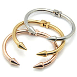 Top Quality Stainless Steel Jewelry Conical Arrows Bracelets & Bangles Wholesale 18K Gold Cone Nail Cuff Bracelet For Women