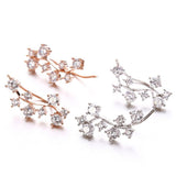 Top Quality AAA+ CZ Diamond Ear Cuff Earrings For Women/Girls Rose/White Gold Plated Ear Hook Party Stud Earrings Jewelry