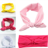 Trendy Lovely Rabbit Ears Bowknot Shaped Elastic Cloth Baby Girls Hairbands Children Hair Accessories