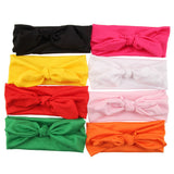 Trendy Lovely Rabbit Ears Bowknot Shaped Elastic Cloth Baby Girls Hairbands Children Hair Accessories 