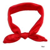 Trendy Lovely Rabbit Ears Bowknot Shaped Elastic Cloth Baby Girls Hairbands Children Hair Accessories 