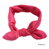 Trendy Lovely Rabbit Ears Bowknot Shaped Elastic Cloth Baby Girls Hairbands Children Hair Accessories