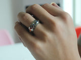 Trendy Rainbow Crystal Rings For Women And Men Stainless Steel Wedding Rings Female Party Jewelry