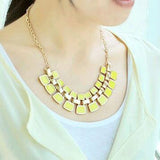Trendy Necklaces Pendants Link Chain Collar Long Plated Enamel Statement Bling & Fashion Necklace Women Jewelry