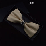 Tuxedo Metal Crystal Wedding Bow Tie Men Women Butterfly Knot Cravat Black Purple Blue Jujube Red Groom Party Banquet Meet Club