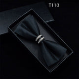 Tuxedo Metal Crystal Wedding Bow Tie Men Women Butterfly Knot Cravat Black Purple Blue Jujube Red Groom Party Banquet Meet Club