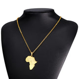 Hiphop Africa Pendant Gold Plated Trendy Women African Map Pendant Necklace Men Jewelry