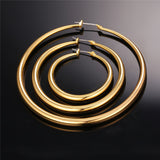 Big Basketball Wives Earrings Trendy Gold Plated Fashion Jewelry Wholesale Round Large 3 Size Hoop Earrings Women 