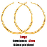 Big Basketball Wives Earrings Trendy Gold Plated Fashion Jewelry Wholesale Round Large 3 Size Hoop Earrings Women 