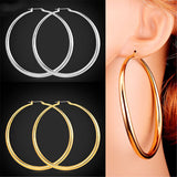 Big Basketball Wives Earrings Trendy Gold Plated Fashion Jewelry Wholesale Round Large 3 Size Hoop Earrings Women 