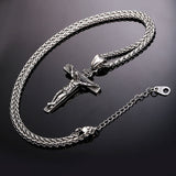 Cross Necklace Women/Men Stainless Steel Jewelry Wholesale Trendy Gold Plated INRI Crucifix Jesus Piece Cross Pendant 