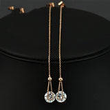 2 carat AAA+ Cubic Zircon Diamond Drop Line Long Earrings 