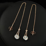 2 carat AAA+ Cubic Zircon Diamond Drop Line Long Earrings