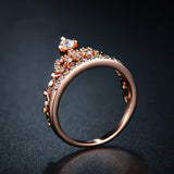 Exquisite Crown Shaped Ring Rose Gold Plated CZ Rings for Women Fashion Plated Aneis De Ouro Zirconia Jewelry 