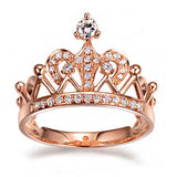 Exquisite Crown Shaped Ring Rose Gold Plated CZ Rings for Women Fashion Plated Aneis De Ouro Zirconia Jewelry 