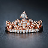 Exquisite Crown Shaped Ring Rose Gold Plated CZ Rings for Women Fashion Plated Aneis De Ouro Zirconia Jewelry