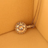 Multi Prongs Synthetic simulated Diamond Necklaces Heart and Arrows CZ Pendant Necklace with 8mm 2ct Cubic Zirconia