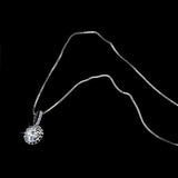 Multi Prongs Synthetic simulated Diamond Necklaces Heart and Arrows CZ Pendant Necklace with 8mm 2ct Cubic Zirconia