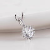 Multi Prongs Synthetic simulated Diamond Necklaces Heart and Arrows CZ Pendant Necklace with 8mm 2ct Cubic Zirconia