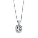 Multi Prongs Synthetic simulated Diamond Necklaces Heart and Arrows CZ Pendant Necklace with 8mm 2ct Cubic Zirconia