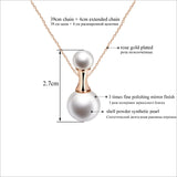 Perfume Bottle Shaped 12mm Shell Powder Synthetic Pearl Rose Gold Plated Pendant Necklaces Jewelry for Women