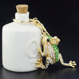 Unique Crown Frog Keyring Keychain Fashion Metal HandBag Pendant Purse Bag Buckle key chains holder Accessories Gift 