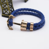 Unisex Couples Bracelet Men Anchor Woven Leather Bracelets&Bangles Multilayer Punk Charming Rope Pulseiras Femininas Hand Chain