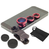 Universal 3in1 Clip Fish Eye Lens Wide Angle Macro Mobile Phone Lens For iPhone 4 5 Samsung S4 S5 All Phones