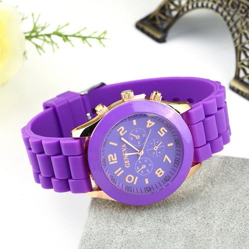 Unsex Geneva Casual Watch Women Dress Watch Quartz Military men Silicone watches Unisex Wristwatch Sports watch