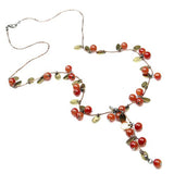 Very beautiful vintage sweet cherry Long necklace fashion sweater chain 