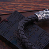 Vintage Fashion Black Leather Bracelet Antique Silver Plated Chinese Dragon Bracelet Men Jewelry Wristbands