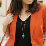 Vintage New Fashion Hot-Selling Globe Telescope Ball necklaces & pendants Women Sweater Chain Gifts girls