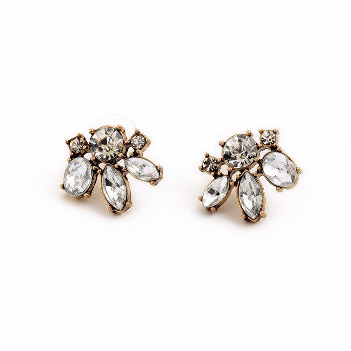 Vintage Style Small Resin Stone Stud Earrings Fashion Jewelry Women Retro Brincos