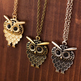 Vintage Women Owl Pendant Necklace Long Sweater Chain Jewelry Golden Antique Silver Bronze Charm fashion necklaces