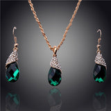 Vogue Women Party Environmental 14k Gold Plated Austrian Crystal Six Colors Necklace/Earring Jewelry sets