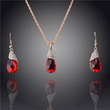 Vogue Women Party Environmental 14k Gold Plated Austrian Crystal Six Colors Necklace/Earring Jewelry sets