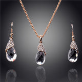Vogue Women Party Environmental 14k Gold Plated Austrian Crystal Six Colors Necklace/Earring Jewelry sets