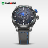 WEIDE New Men Watch Genuine Leather Band Fashion Casual Sports Design Luxury Quartz Watches Men 30m Waterproof Men Watches